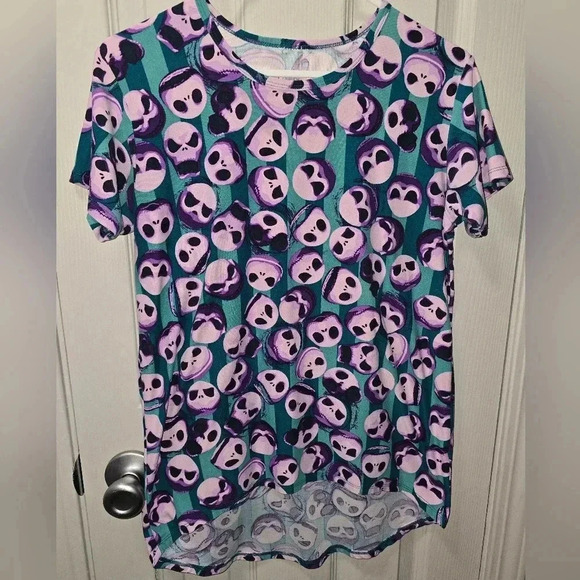 Disney Lularoe Jack Skellington Nightmare Before Christmas Top Kids Child Sz 10 - Picture 1 of 5